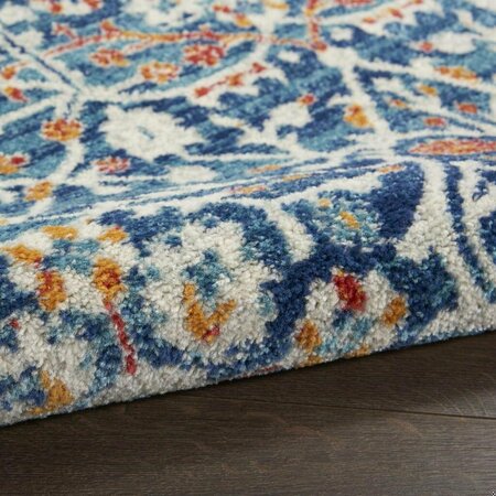 Homeroots 5 x 7 ft. Blue White Multi Color Medallion Area Rug 385611